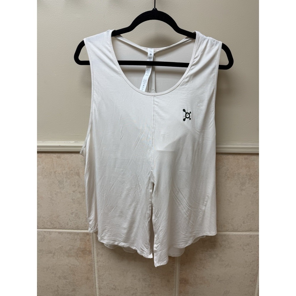 Lululemon Orange Theory Flow Y 2-in-1 Yoga Tank. White Opal. Sz 14. NWT - Picture 4 of 13
